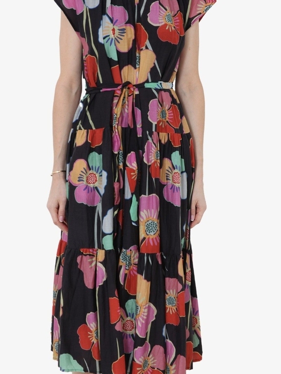 Velvet by Graham & Spencer Dresses & Skirts - Black Floral Midi Dress